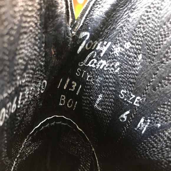 Vintage 90s Black Leather Western Boots by Tony Lama - Size 6M - Picture 12 of 15
